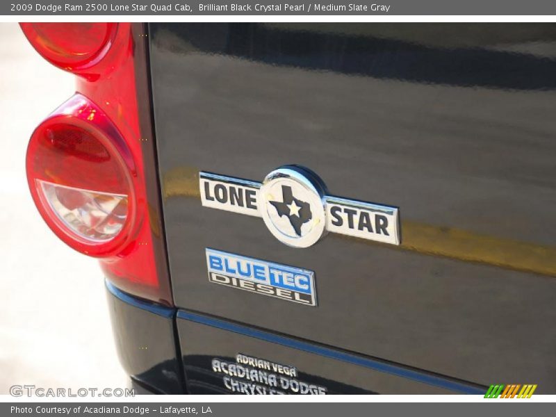 Brilliant Black Crystal Pearl / Medium Slate Gray 2009 Dodge Ram 2500 Lone Star Quad Cab