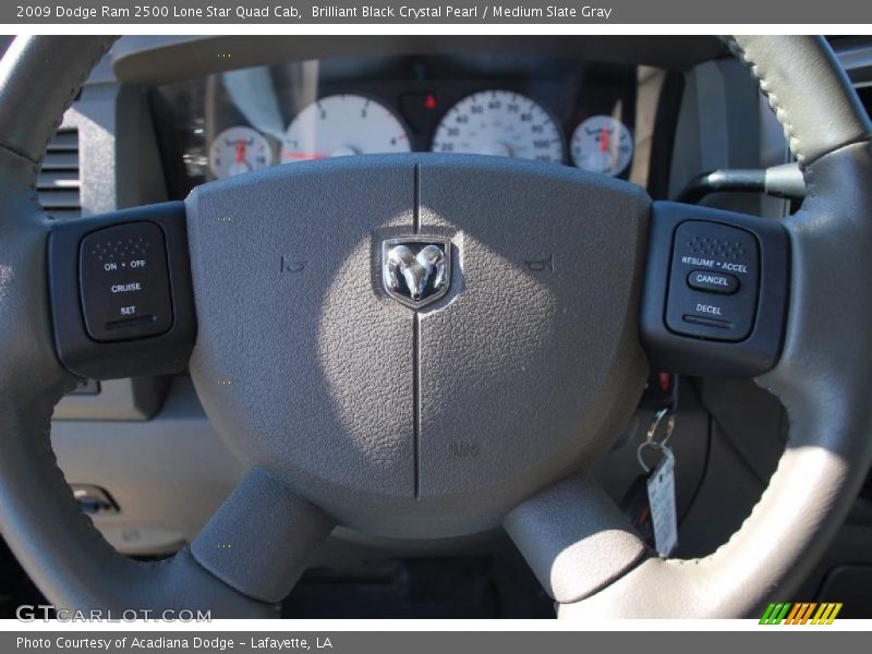 Brilliant Black Crystal Pearl / Medium Slate Gray 2009 Dodge Ram 2500 Lone Star Quad Cab