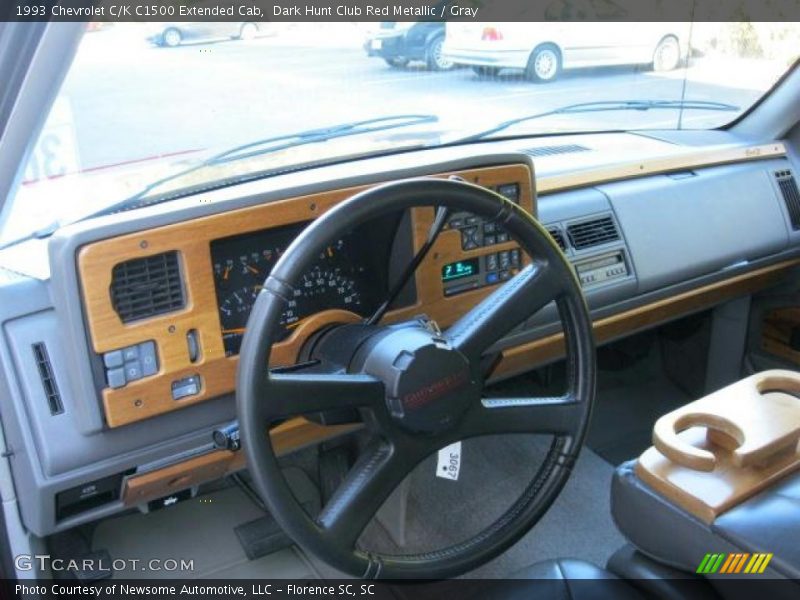 Dark Hunt Club Red Metallic / Gray 1993 Chevrolet C/K C1500 Extended Cab