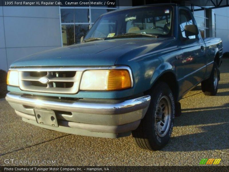 Cayman Green Metallic / Grey 1995 Ford Ranger XL Regular Cab