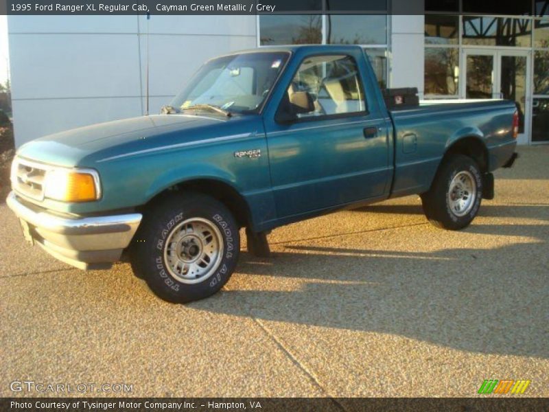 Cayman Green Metallic / Grey 1995 Ford Ranger XL Regular Cab