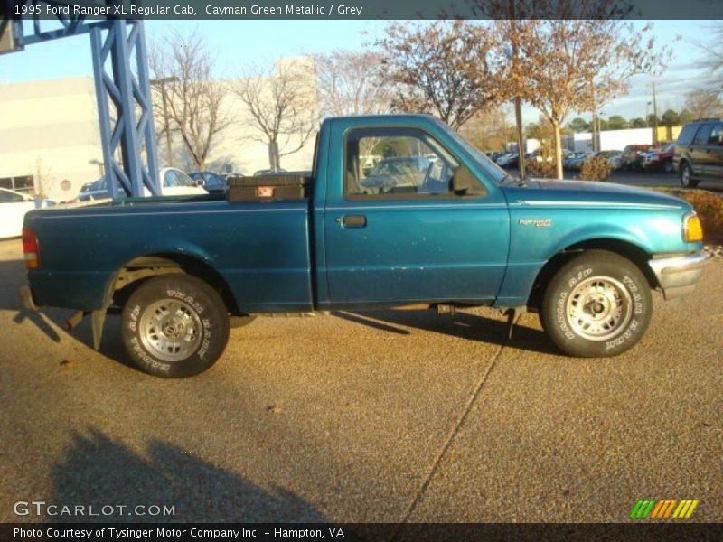 Cayman Green Metallic / Grey 1995 Ford Ranger XL Regular Cab