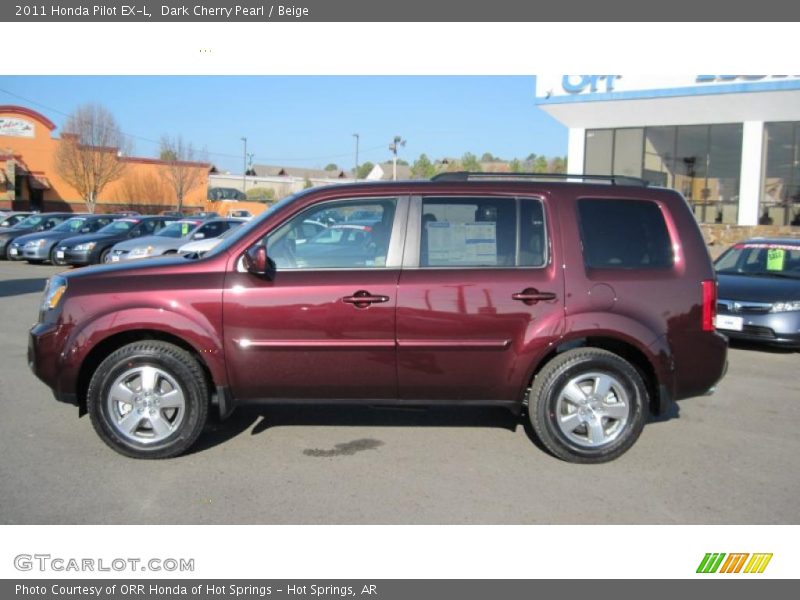 Dark Cherry Pearl / Beige 2011 Honda Pilot EX-L
