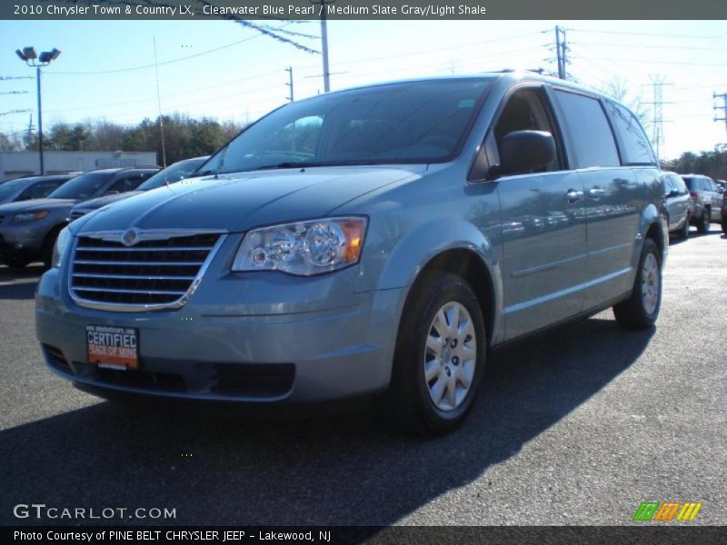 Clearwater Blue Pearl / Medium Slate Gray/Light Shale 2010 Chrysler Town & Country LX