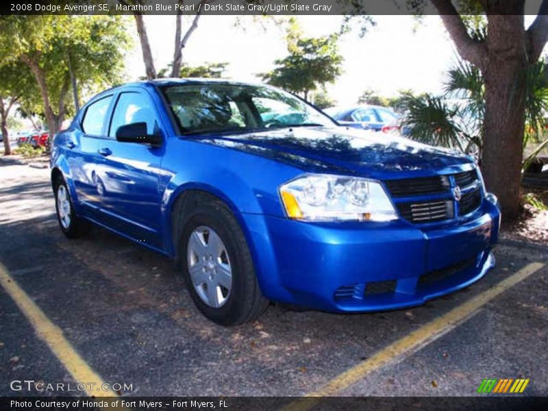 Marathon Blue Pearl / Dark Slate Gray/Light Slate Gray 2008 Dodge Avenger SE