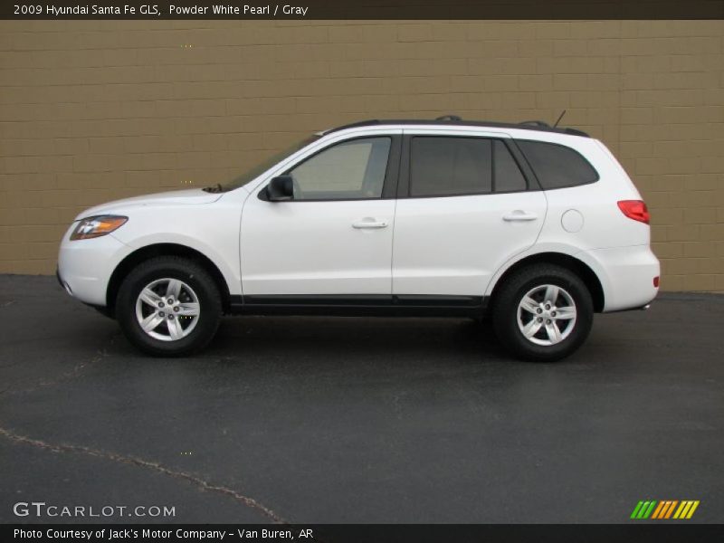 Powder White Pearl / Gray 2009 Hyundai Santa Fe GLS