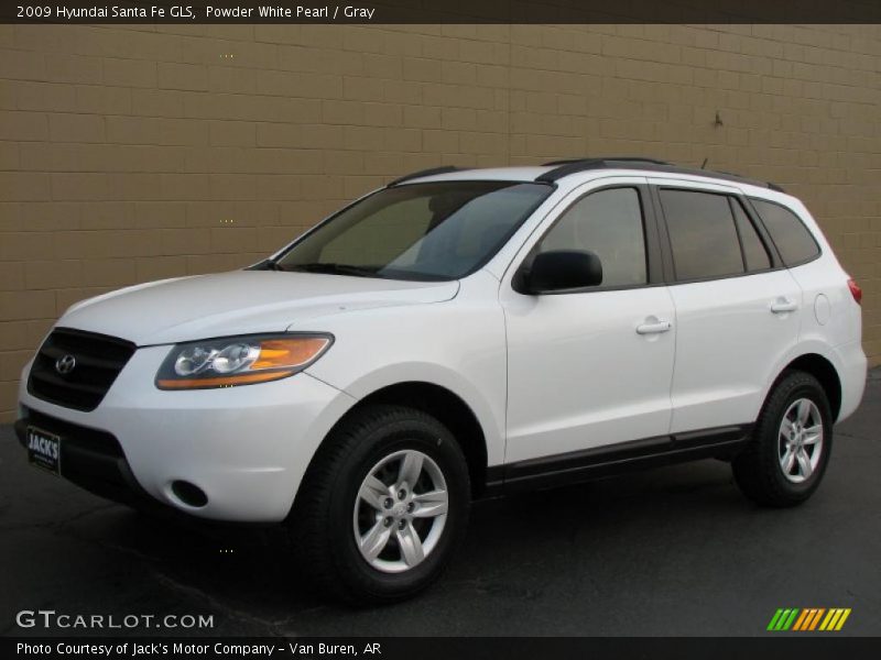 Powder White Pearl / Gray 2009 Hyundai Santa Fe GLS