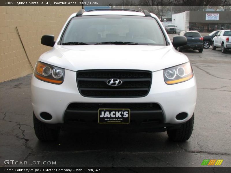 Powder White Pearl / Gray 2009 Hyundai Santa Fe GLS