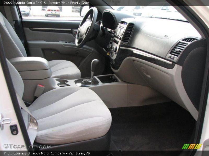 Powder White Pearl / Gray 2009 Hyundai Santa Fe GLS