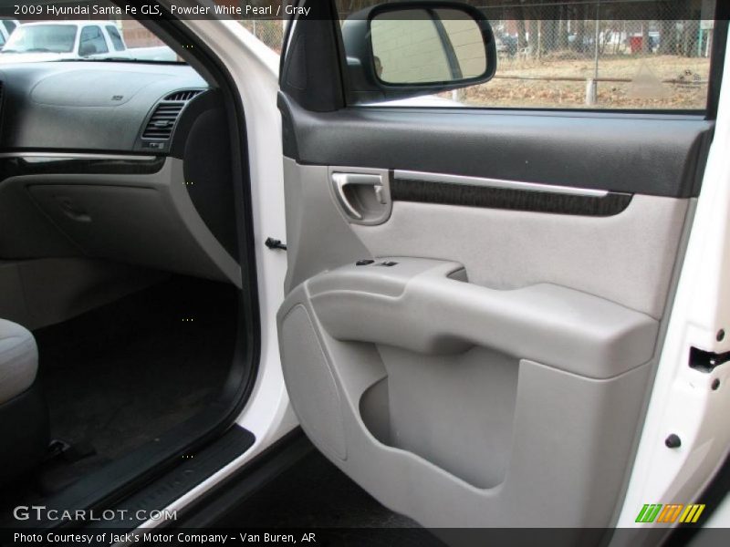 Powder White Pearl / Gray 2009 Hyundai Santa Fe GLS