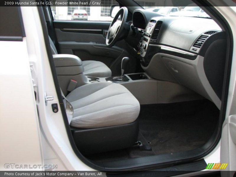 Powder White Pearl / Gray 2009 Hyundai Santa Fe GLS