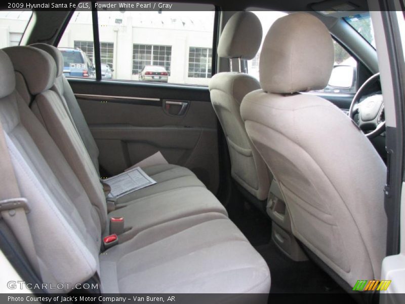 Powder White Pearl / Gray 2009 Hyundai Santa Fe GLS