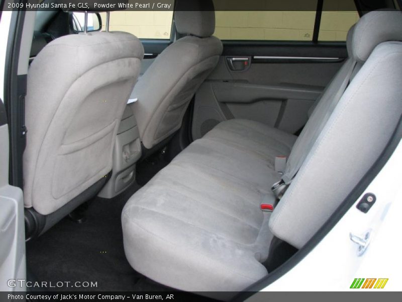 Powder White Pearl / Gray 2009 Hyundai Santa Fe GLS