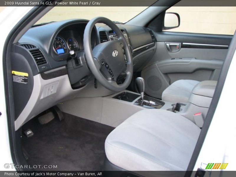 Powder White Pearl / Gray 2009 Hyundai Santa Fe GLS