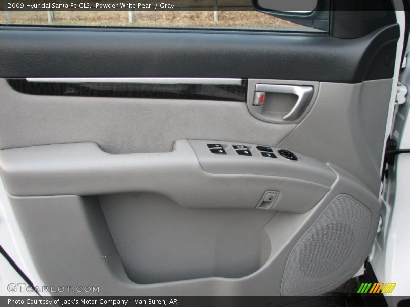Powder White Pearl / Gray 2009 Hyundai Santa Fe GLS
