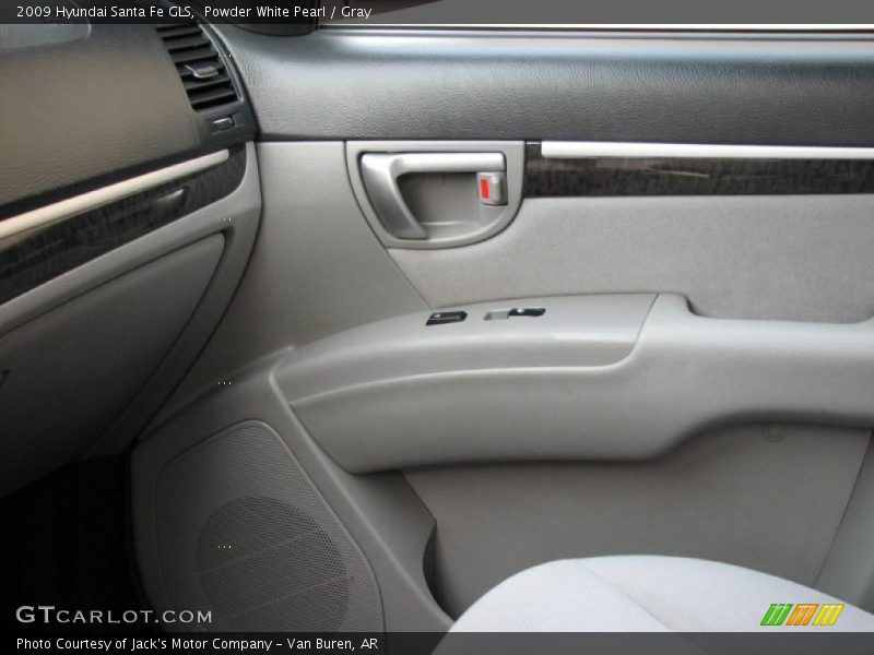 Powder White Pearl / Gray 2009 Hyundai Santa Fe GLS