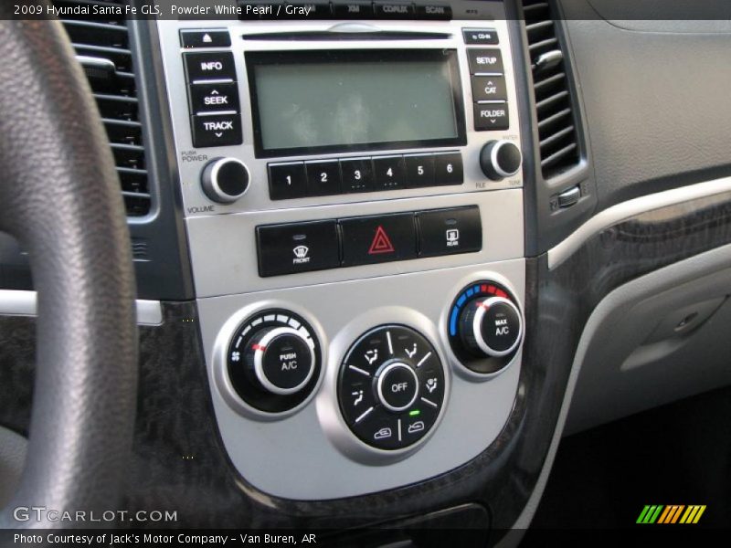 Powder White Pearl / Gray 2009 Hyundai Santa Fe GLS