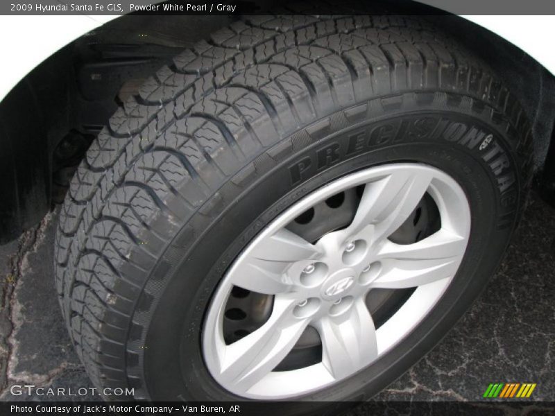 Powder White Pearl / Gray 2009 Hyundai Santa Fe GLS