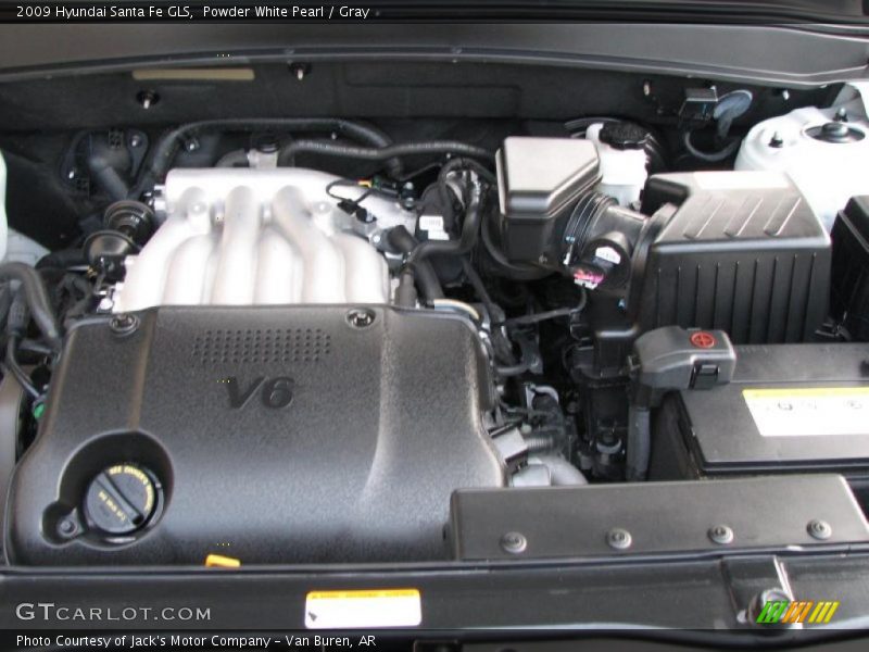Powder White Pearl / Gray 2009 Hyundai Santa Fe GLS