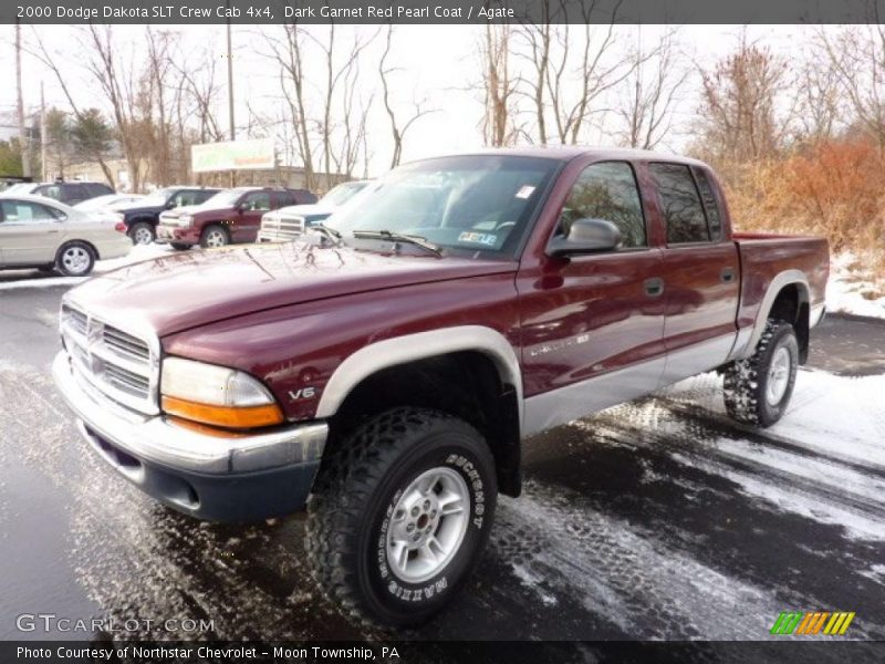 Dark Garnet Red Pearl Coat / Agate 2000 Dodge Dakota SLT Crew Cab 4x4