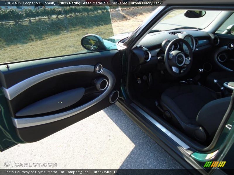 British Racing Green Metallic / Checkered Carbon Black/Black 2009 Mini Cooper S Clubman