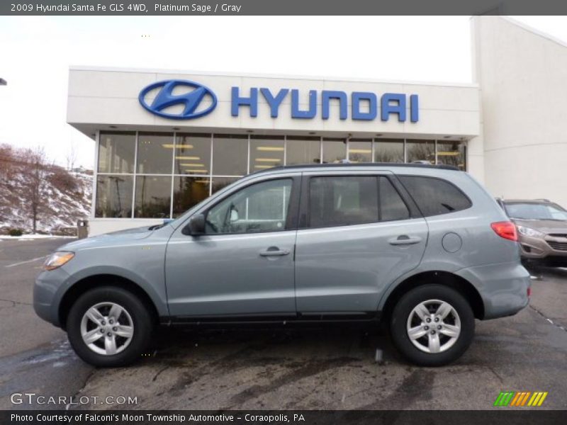 Platinum Sage / Gray 2009 Hyundai Santa Fe GLS 4WD