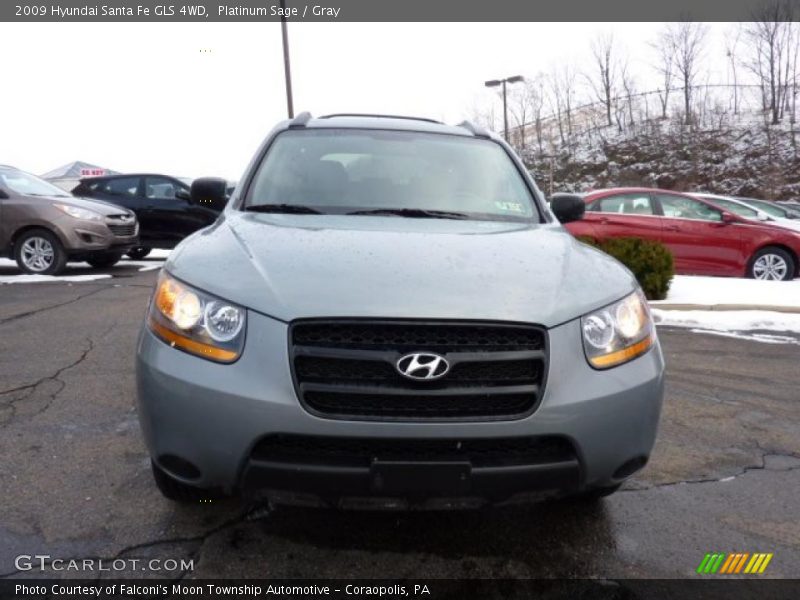 Platinum Sage / Gray 2009 Hyundai Santa Fe GLS 4WD