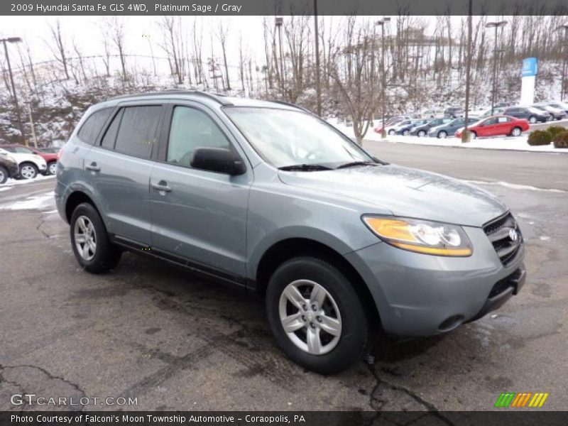 Platinum Sage / Gray 2009 Hyundai Santa Fe GLS 4WD