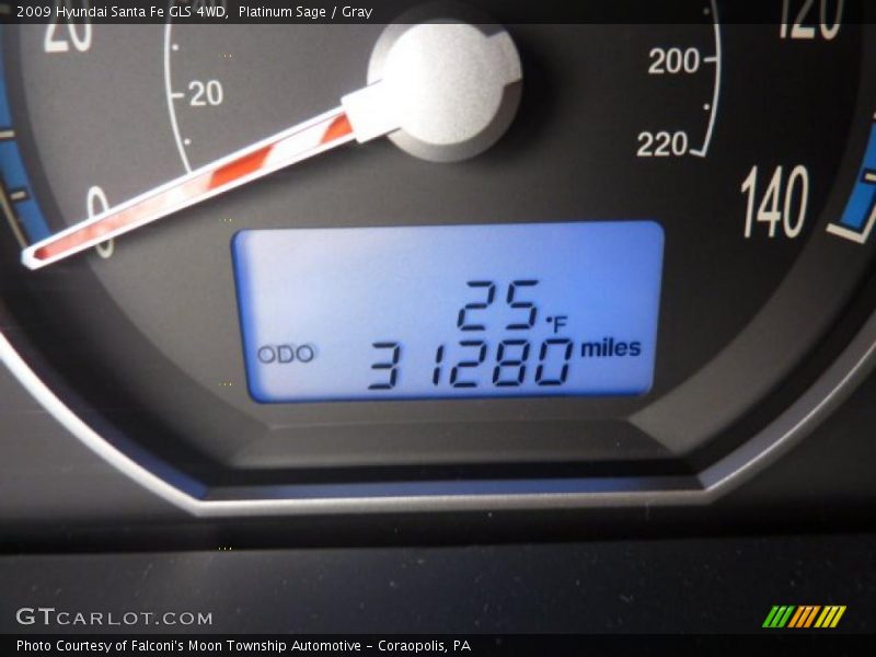 Platinum Sage / Gray 2009 Hyundai Santa Fe GLS 4WD