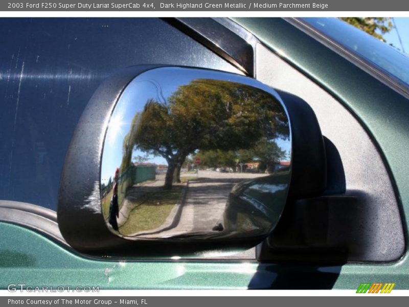 Dark Highland Green Metallic / Medium Parchment Beige 2003 Ford F250 Super Duty Lariat SuperCab 4x4