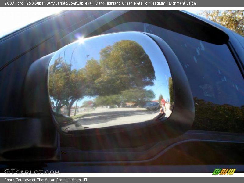 Dark Highland Green Metallic / Medium Parchment Beige 2003 Ford F250 Super Duty Lariat SuperCab 4x4