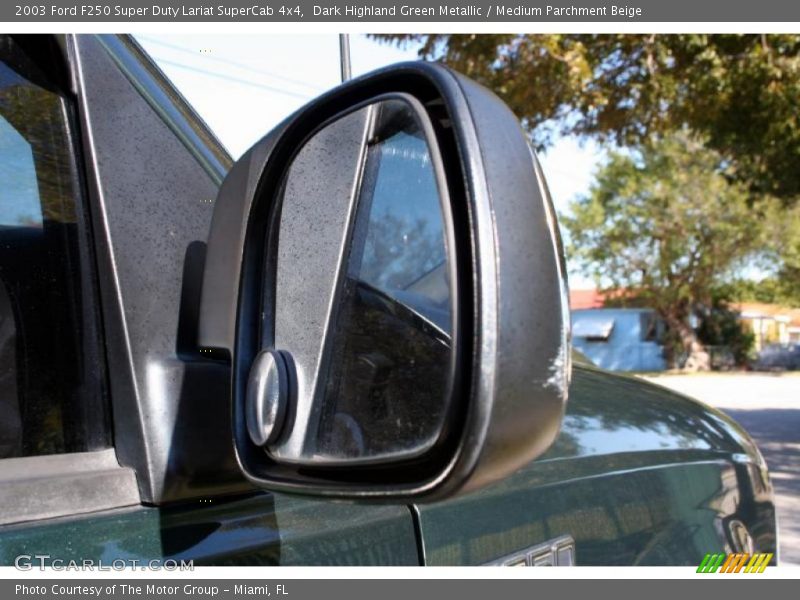 Dark Highland Green Metallic / Medium Parchment Beige 2003 Ford F250 Super Duty Lariat SuperCab 4x4