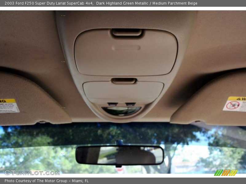 Dark Highland Green Metallic / Medium Parchment Beige 2003 Ford F250 Super Duty Lariat SuperCab 4x4
