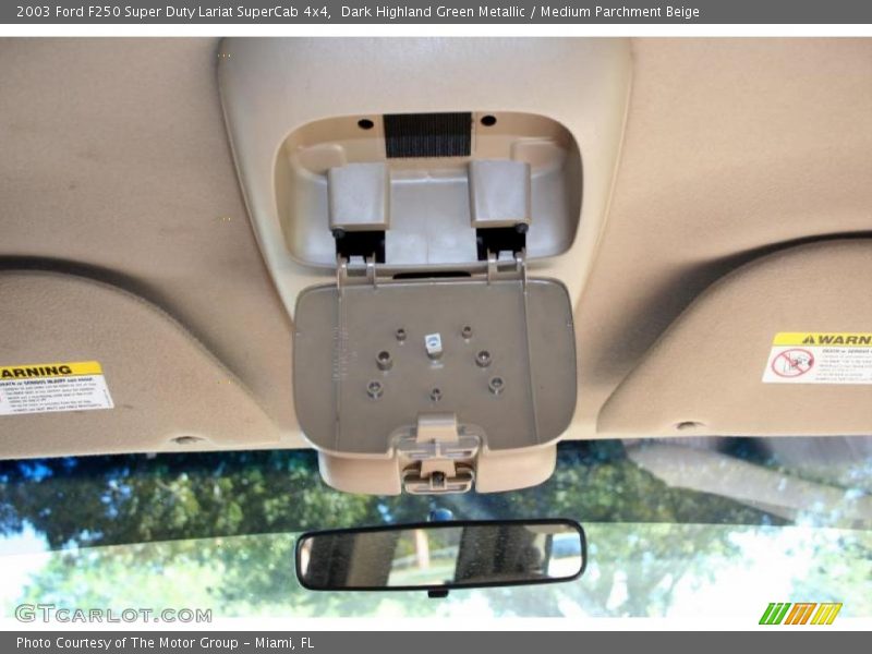 Dark Highland Green Metallic / Medium Parchment Beige 2003 Ford F250 Super Duty Lariat SuperCab 4x4