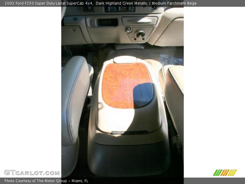 Dark Highland Green Metallic / Medium Parchment Beige 2003 Ford F250 Super Duty Lariat SuperCab 4x4