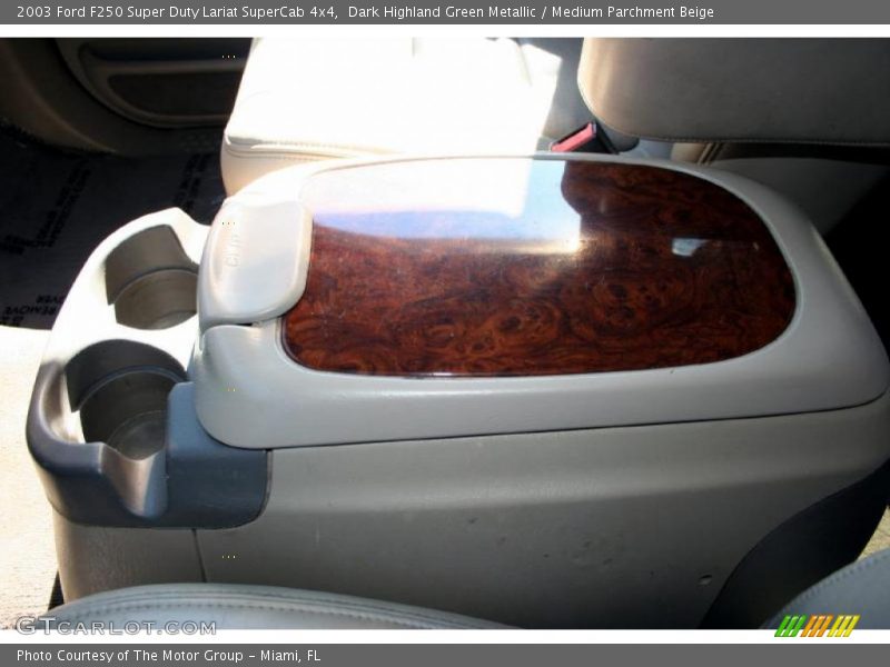 Dark Highland Green Metallic / Medium Parchment Beige 2003 Ford F250 Super Duty Lariat SuperCab 4x4