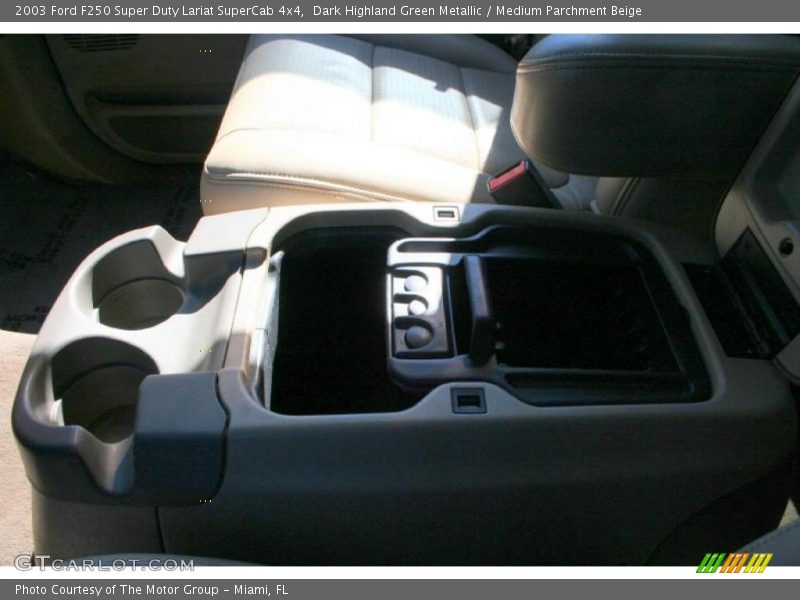 Dark Highland Green Metallic / Medium Parchment Beige 2003 Ford F250 Super Duty Lariat SuperCab 4x4