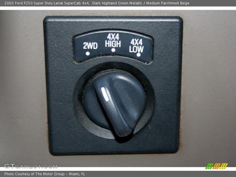 Dark Highland Green Metallic / Medium Parchment Beige 2003 Ford F250 Super Duty Lariat SuperCab 4x4