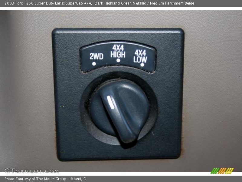 Dark Highland Green Metallic / Medium Parchment Beige 2003 Ford F250 Super Duty Lariat SuperCab 4x4