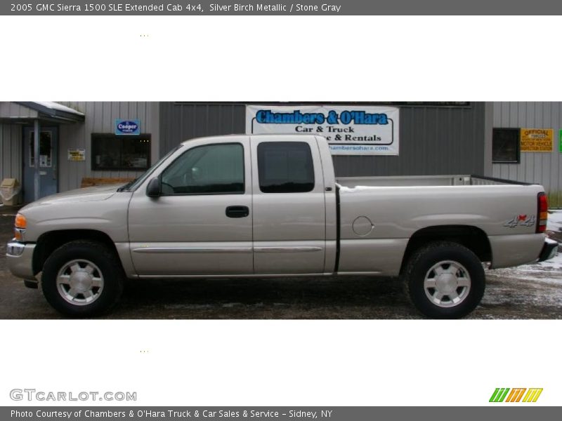 Silver Birch Metallic / Stone Gray 2005 GMC Sierra 1500 SLE Extended Cab 4x4