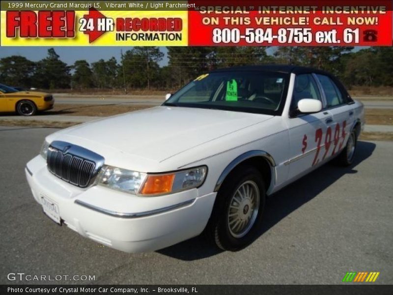 Vibrant White / Light Parchment 1999 Mercury Grand Marquis LS