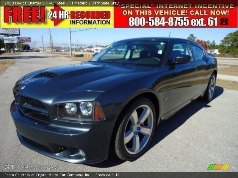 Steel Blue Metallic / Dark Slate Gray 2008 Dodge Charger SRT-8