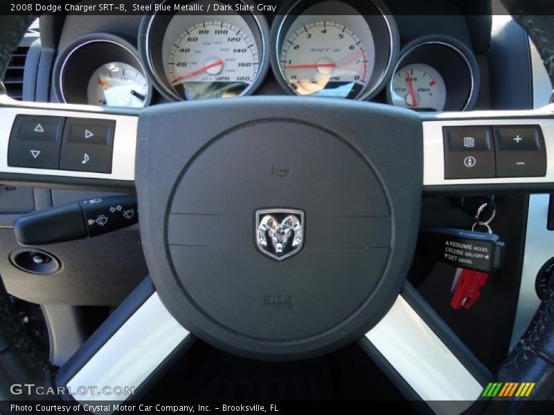 Steel Blue Metallic / Dark Slate Gray 2008 Dodge Charger SRT-8