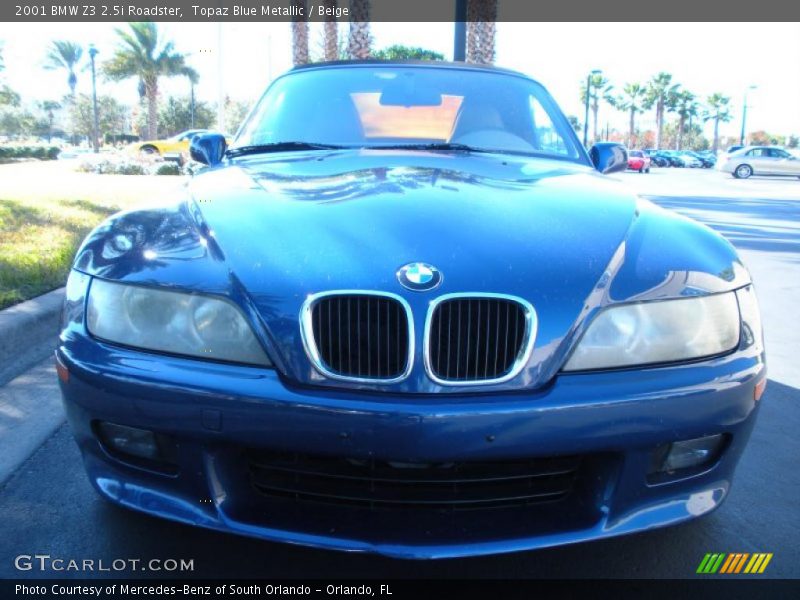 Topaz Blue Metallic / Beige 2001 BMW Z3 2.5i Roadster