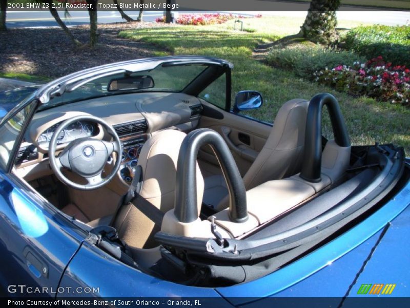 Topaz Blue Metallic / Beige 2001 BMW Z3 2.5i Roadster