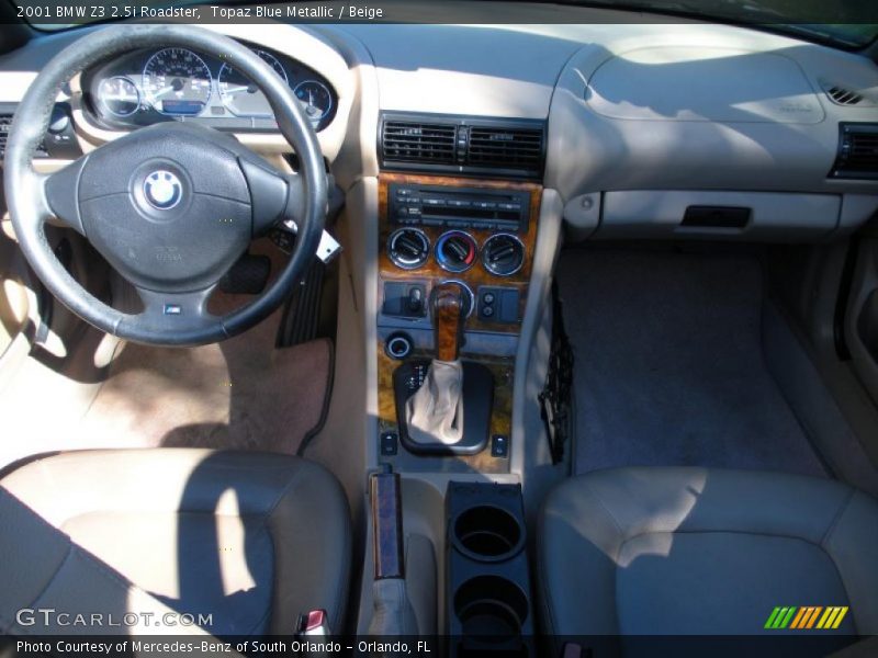 Topaz Blue Metallic / Beige 2001 BMW Z3 2.5i Roadster