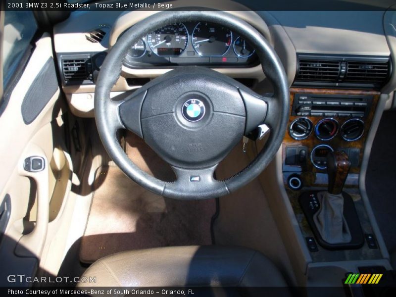 Topaz Blue Metallic / Beige 2001 BMW Z3 2.5i Roadster