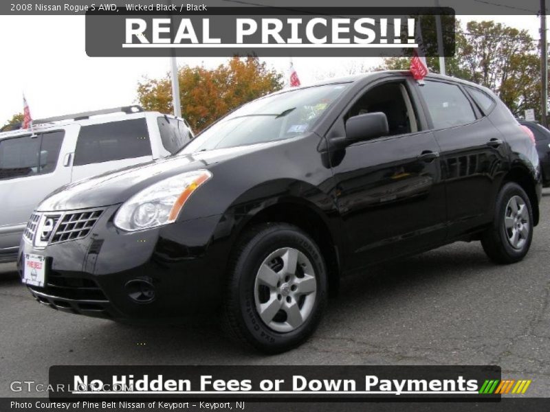 Wicked Black / Black 2008 Nissan Rogue S AWD