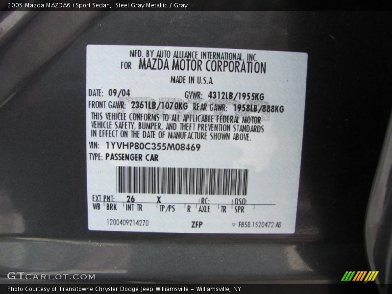 Steel Gray Metallic / Gray 2005 Mazda MAZDA6 i Sport Sedan