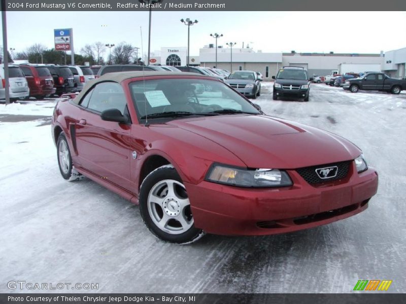 Redfire Metallic / Medium Parchment 2004 Ford Mustang V6 Convertible